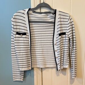 Elegant Striped Cardigan Sweater